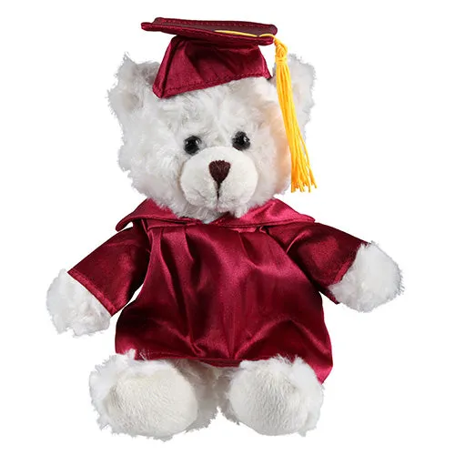 Soft Plush Cream Sitting Teddy Bear in Graduation Cap & Gown Stuffed Animal