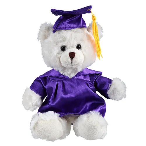 Soft Plush Cream Sitting Teddy Bear in Graduation Cap & Gown Stuffed Animal