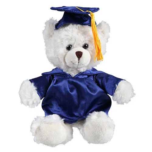 Soft Plush Cream Sitting Teddy Bear in Graduation Cap & Gown Stuffed Animal