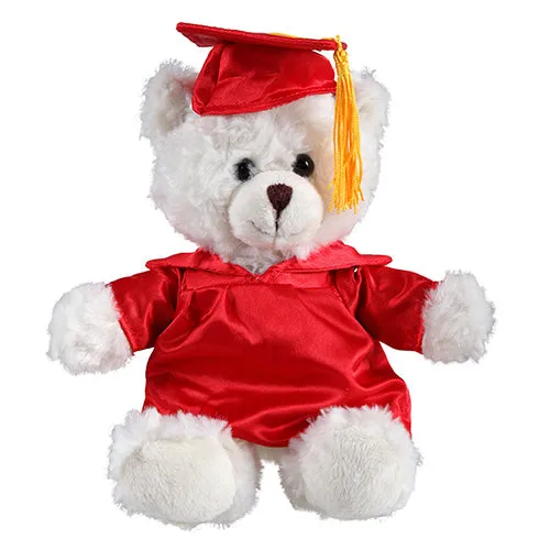 Soft Plush Cream Sitting Teddy Bear in Graduation Cap & Gown Stuffed Animal