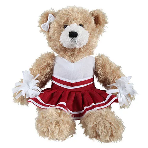 Soft Plush Stuffed Brandon Beige Teddy Bear with Cheerleader Outfit