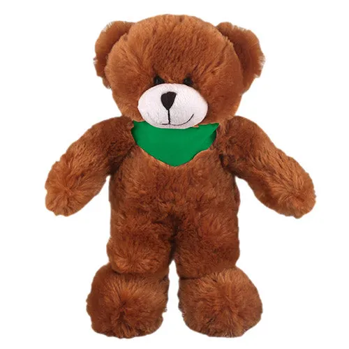 Soft Plush Stuffed Mocha Teddy Bear with Bandana