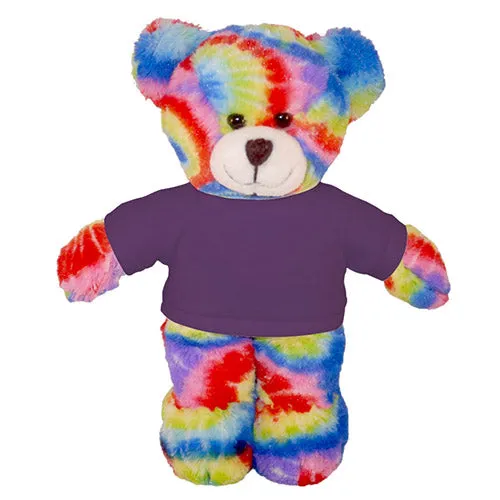 Soft Plush Tie Dye Teddy Bear with Tee