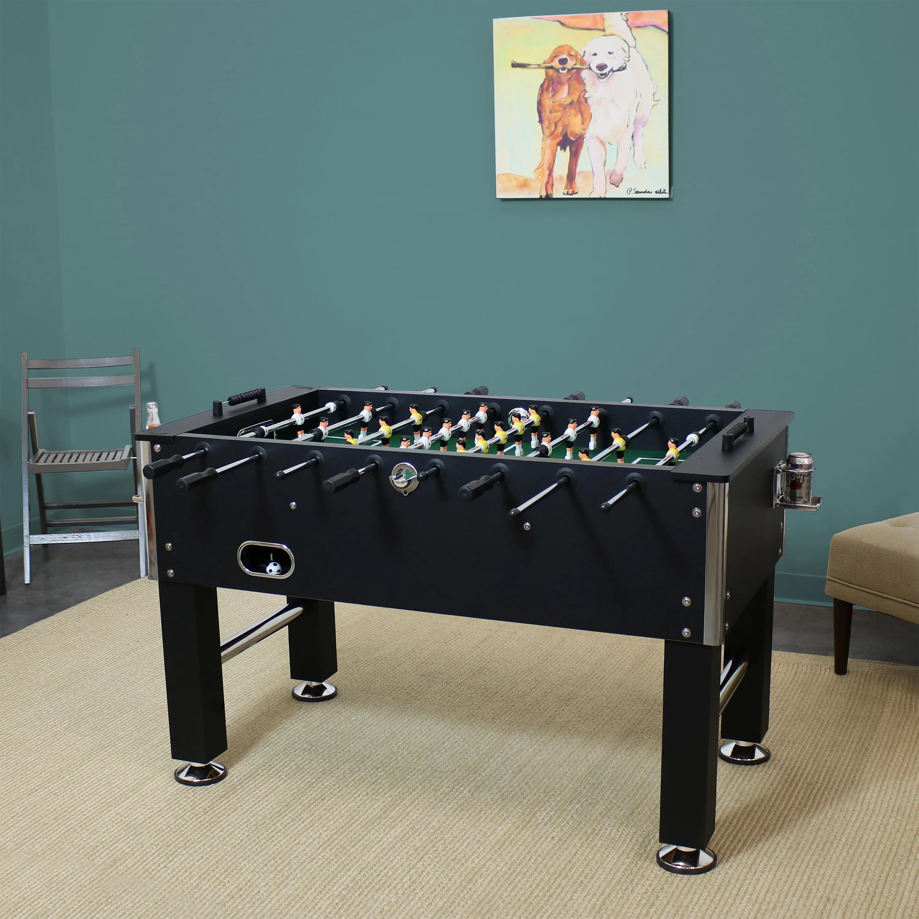 Sunnydaze 55" Foosball Game Table with Drink Holders