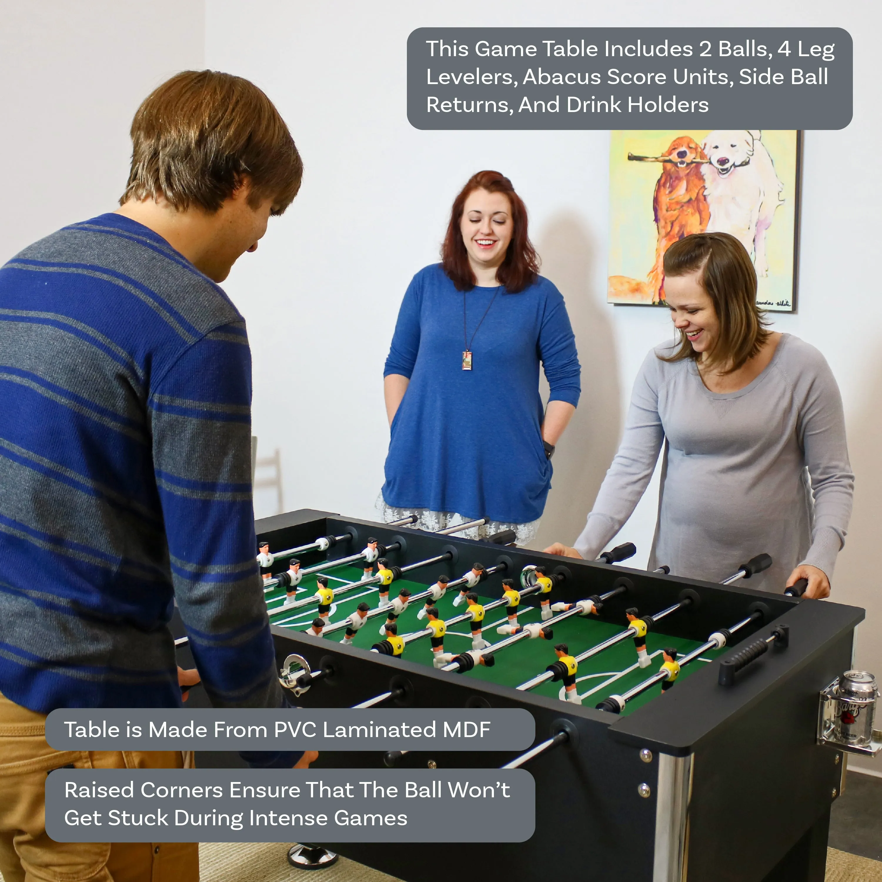 Sunnydaze 55" Foosball Game Table with Drink Holders