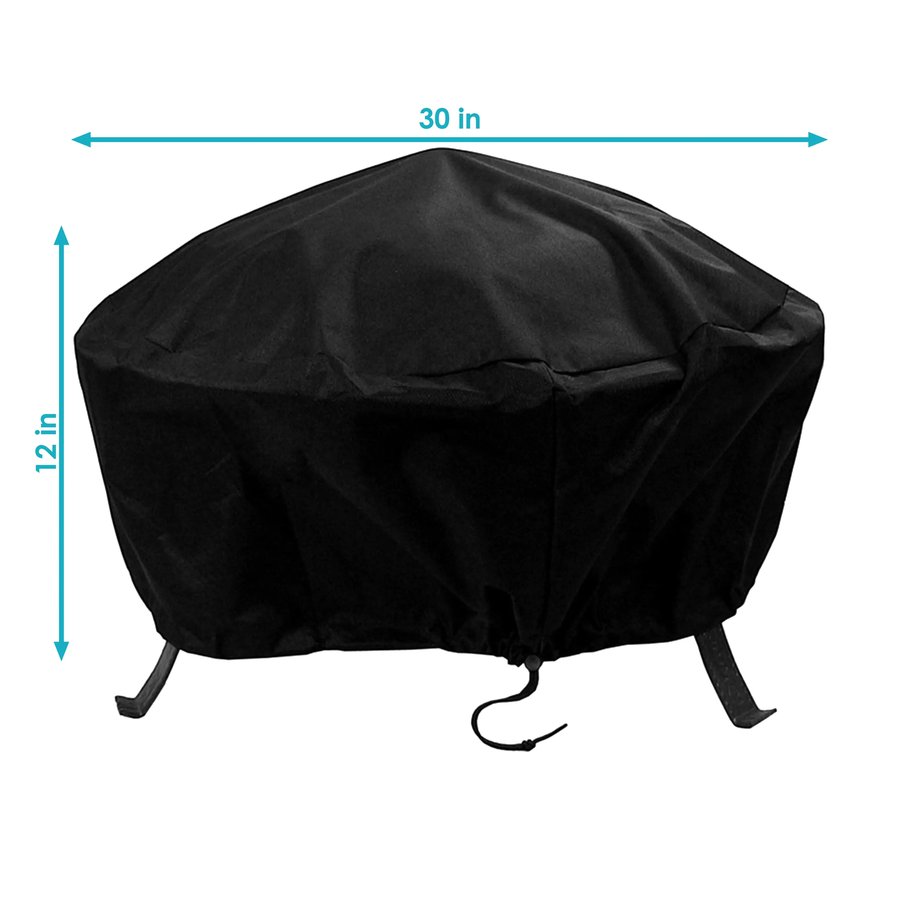 Sunnydaze Heavy-Duty Outdoor Round Fire Pit Cover - Black