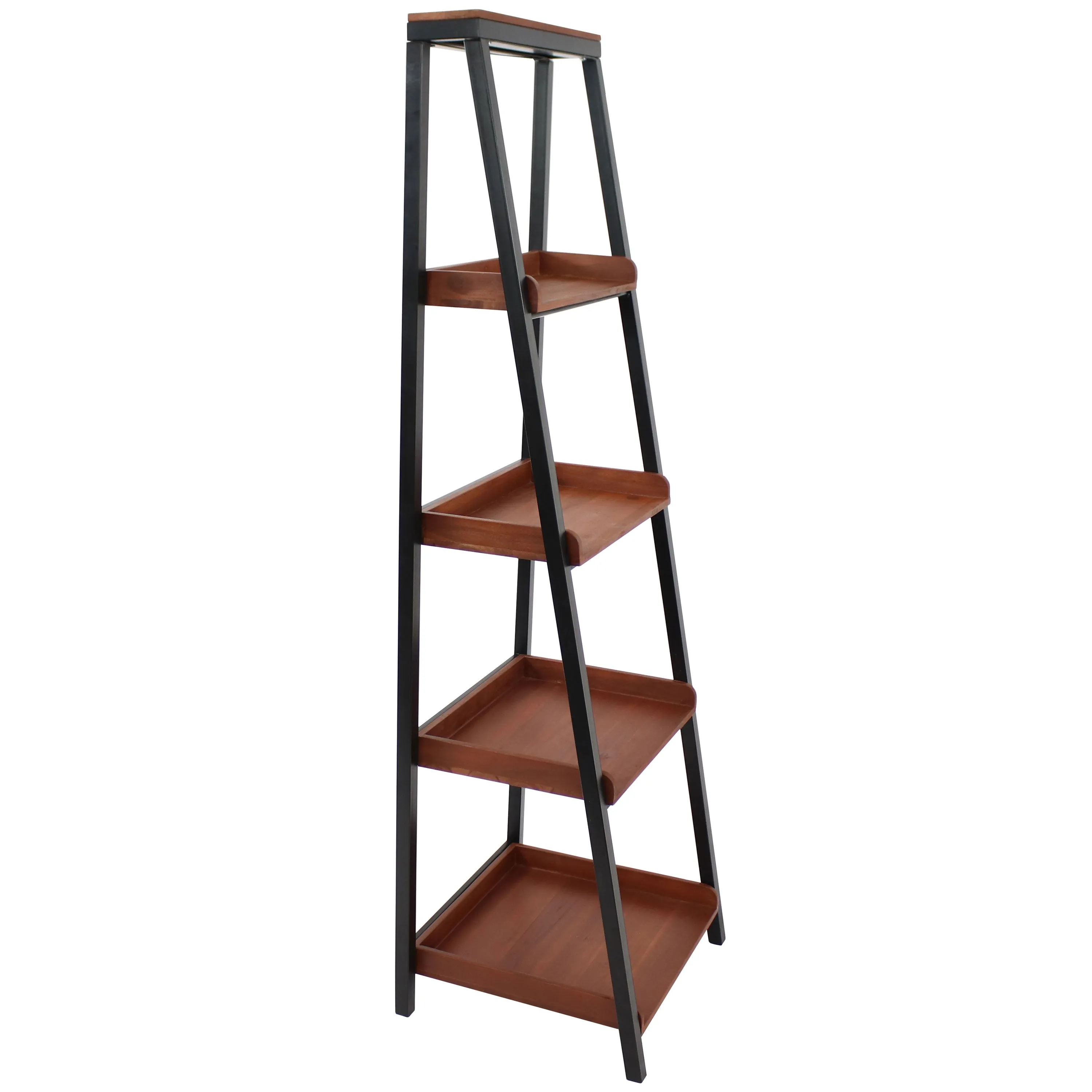 Sunnydaze Indoor 4-Tier Leaning Ladder Shelf - 59.75" H