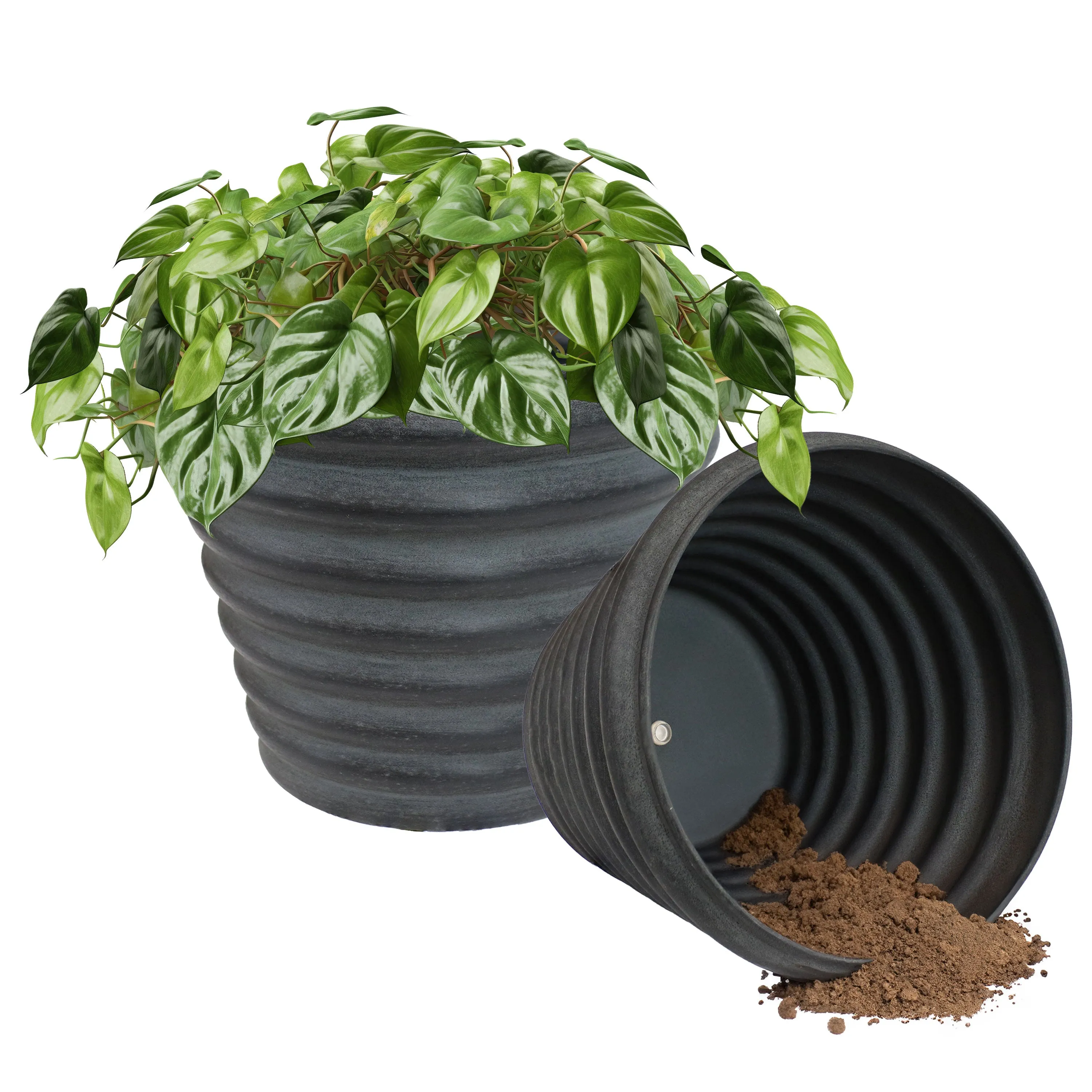 Sunnydaze Molly Metal Outdoor Plant Pots - 12.5"