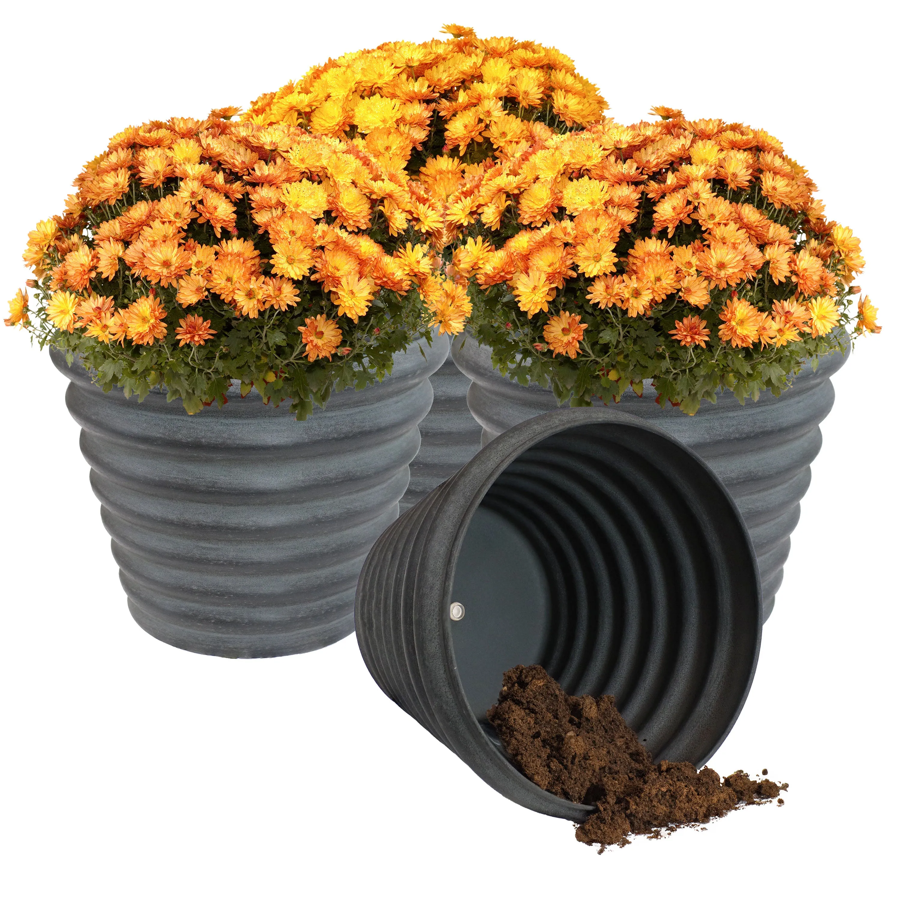 Sunnydaze Molly Metal Outdoor Plant Pots - 12.5"