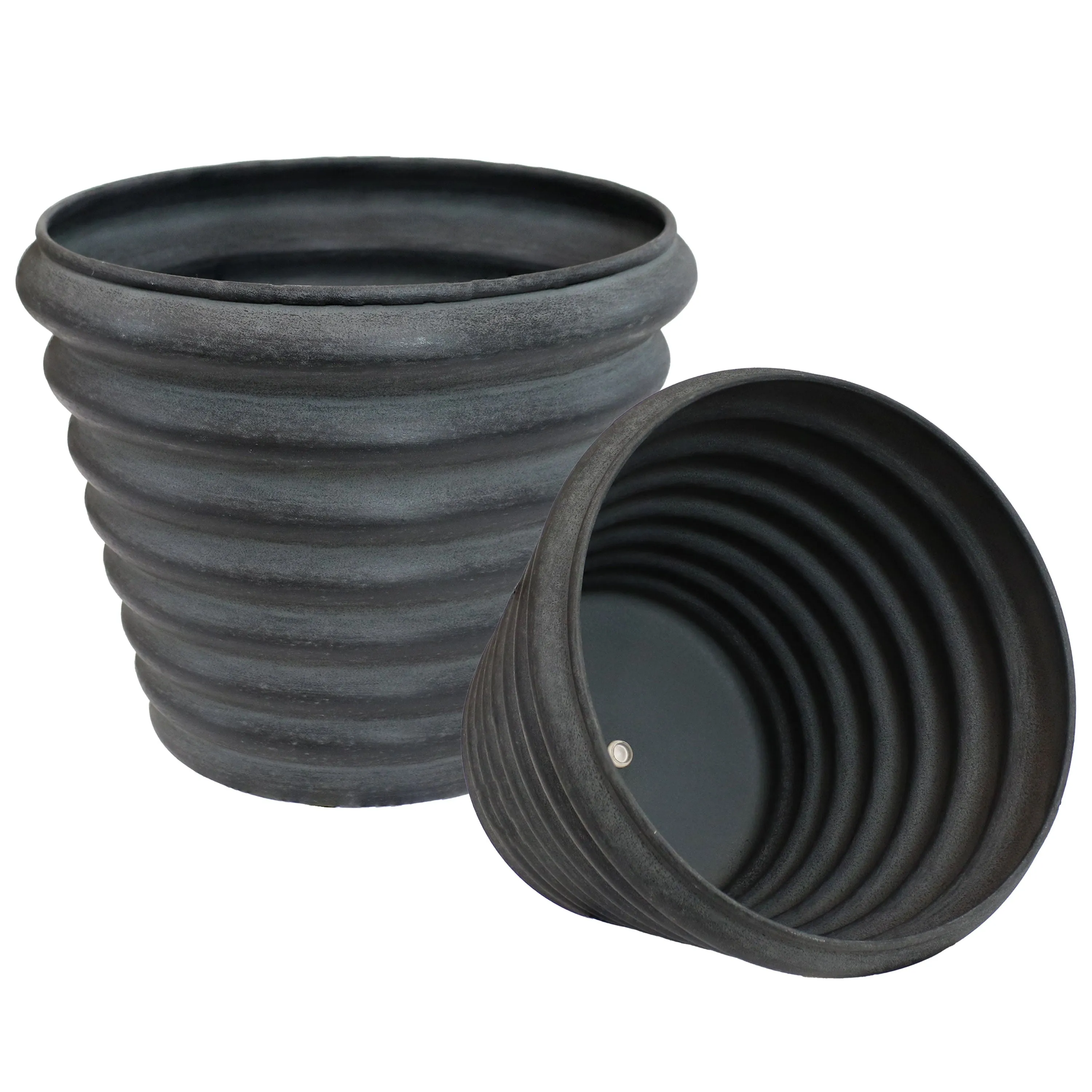 Sunnydaze Molly Metal Outdoor Plant Pots - 12.5"