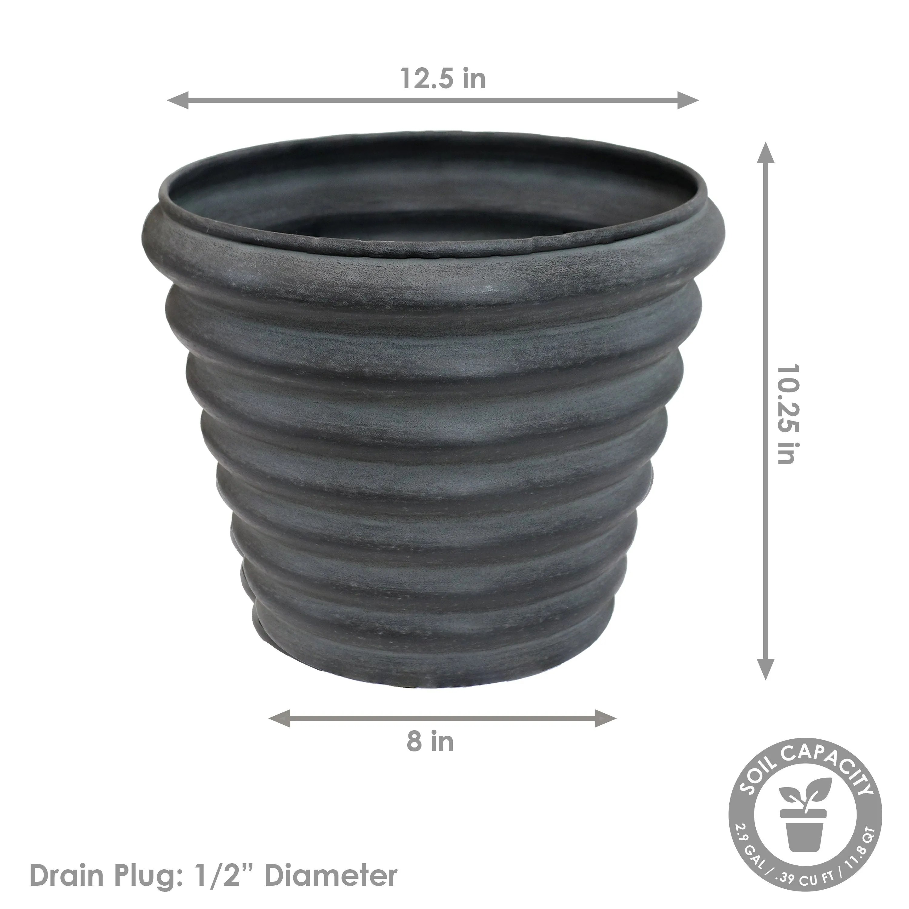 Sunnydaze Molly Metal Outdoor Plant Pots - 12.5"