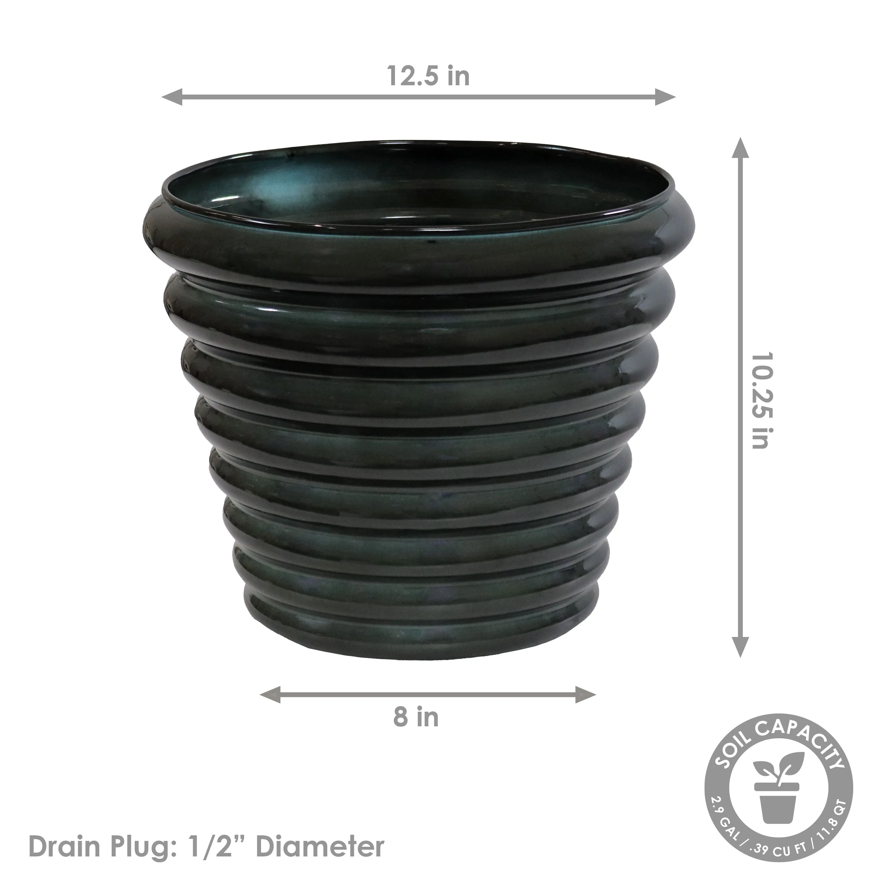 Sunnydaze Molly Metal Outdoor Plant Pots - 12.5"