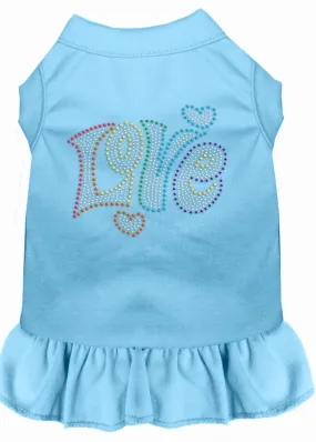 Technicolor Love Rhinestone Pet Dress Baby Blue Xl (16)