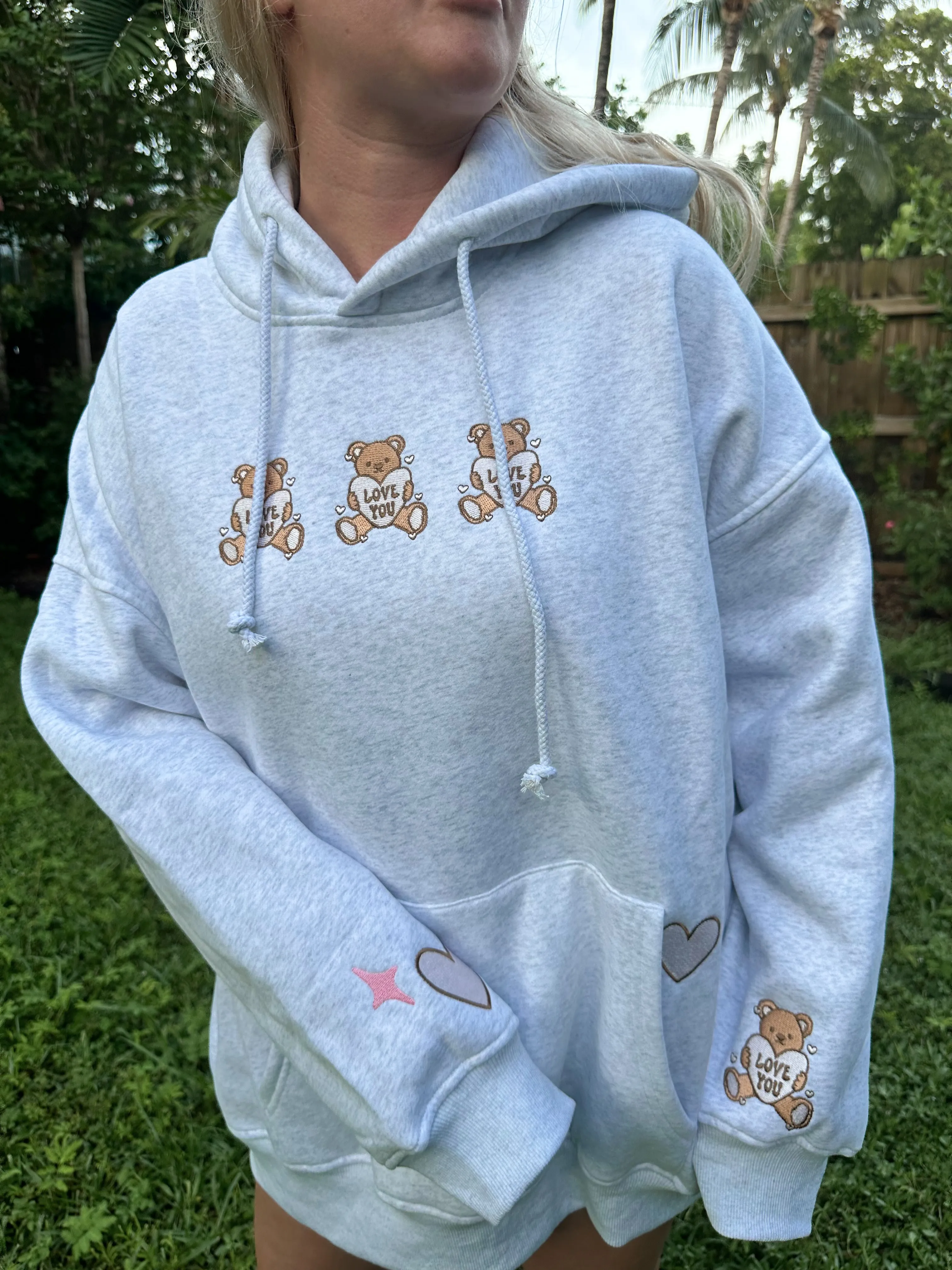 Teddy Bear Embroider Hoodie