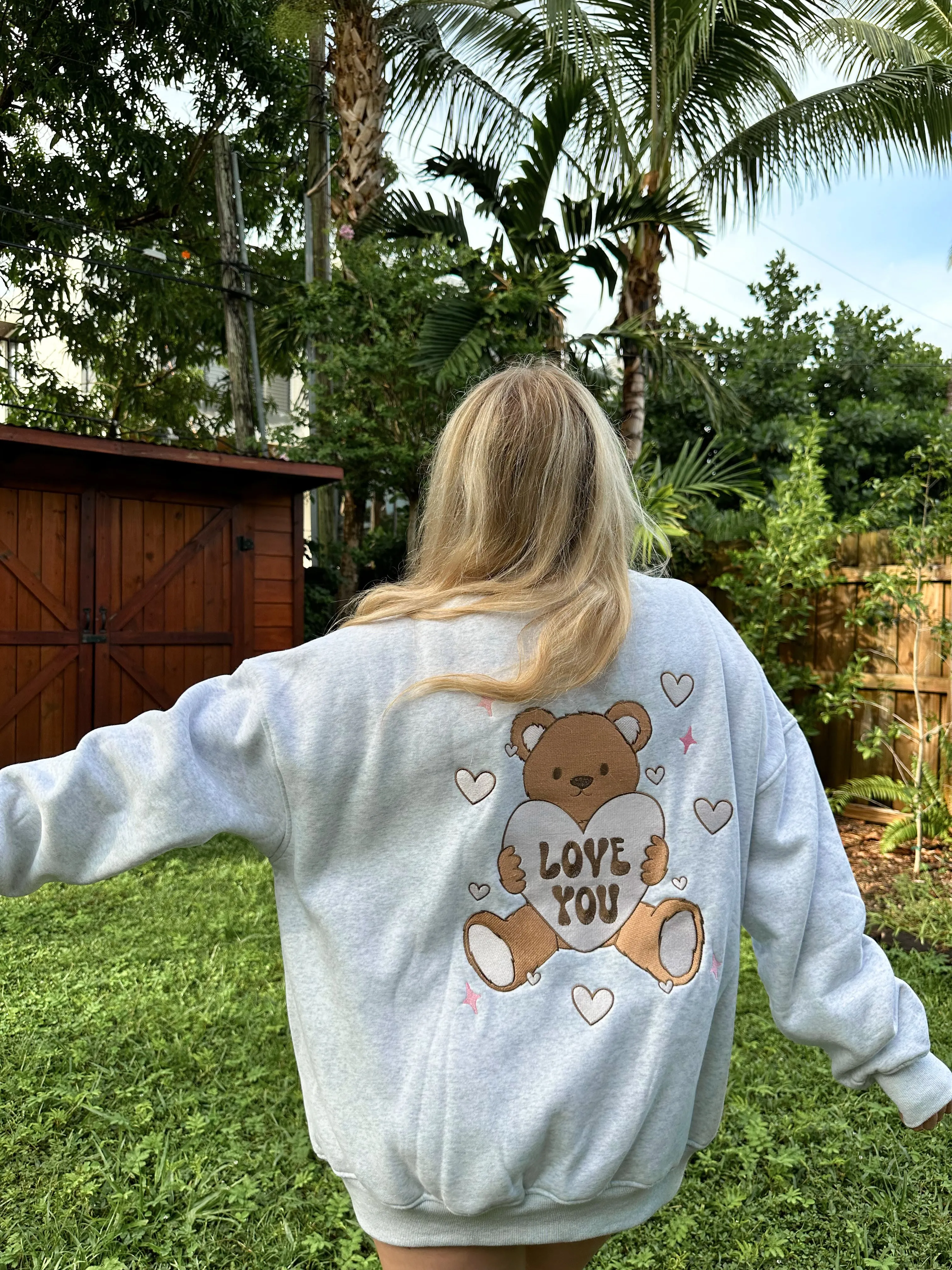 Teddy Bear Embroider Sweatshirt