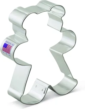 Teddy Bear Metal Cookie Cutter 4 inch, Ann Clark, Tin Plated Steel