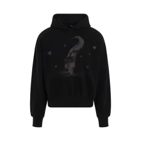 Teddy Bear Print Hoodie in Black