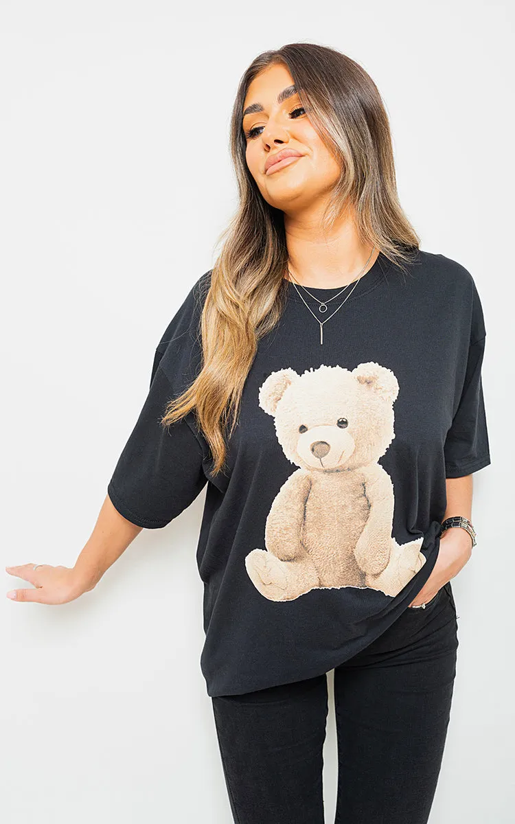 Teddy Bear Printed Oversized T/Shirt