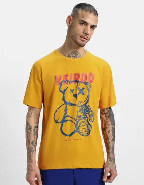 Teddy Mustard Oversized Front Graphic Printed Tshirt