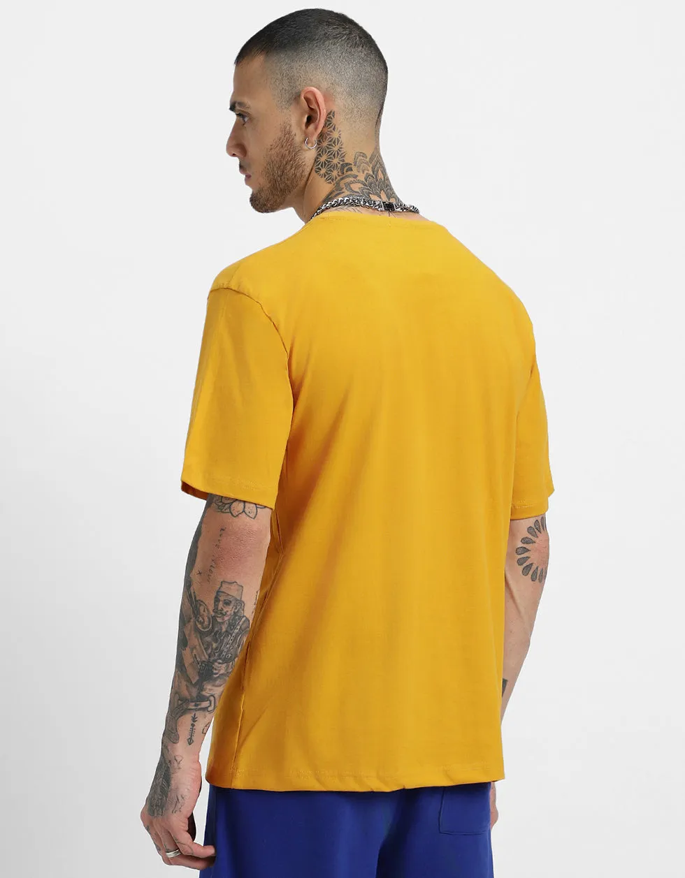 Teddy Mustard Oversized Front Graphic Printed Tshirt