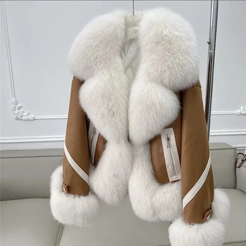 The Hills imitation fox fur coats thick warm (suede)