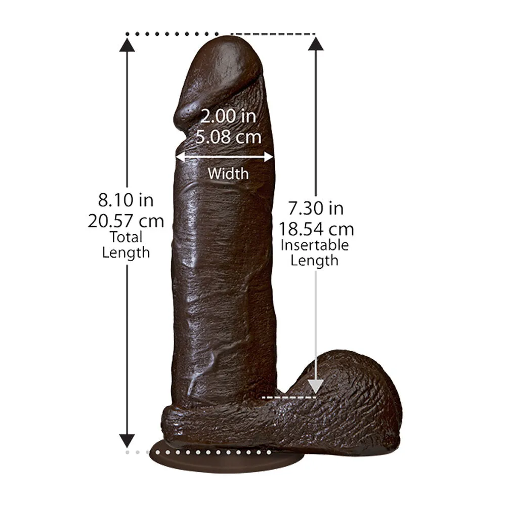 The Realistic Cock 8 Inch Firmskyn Lifelike Dildo Black