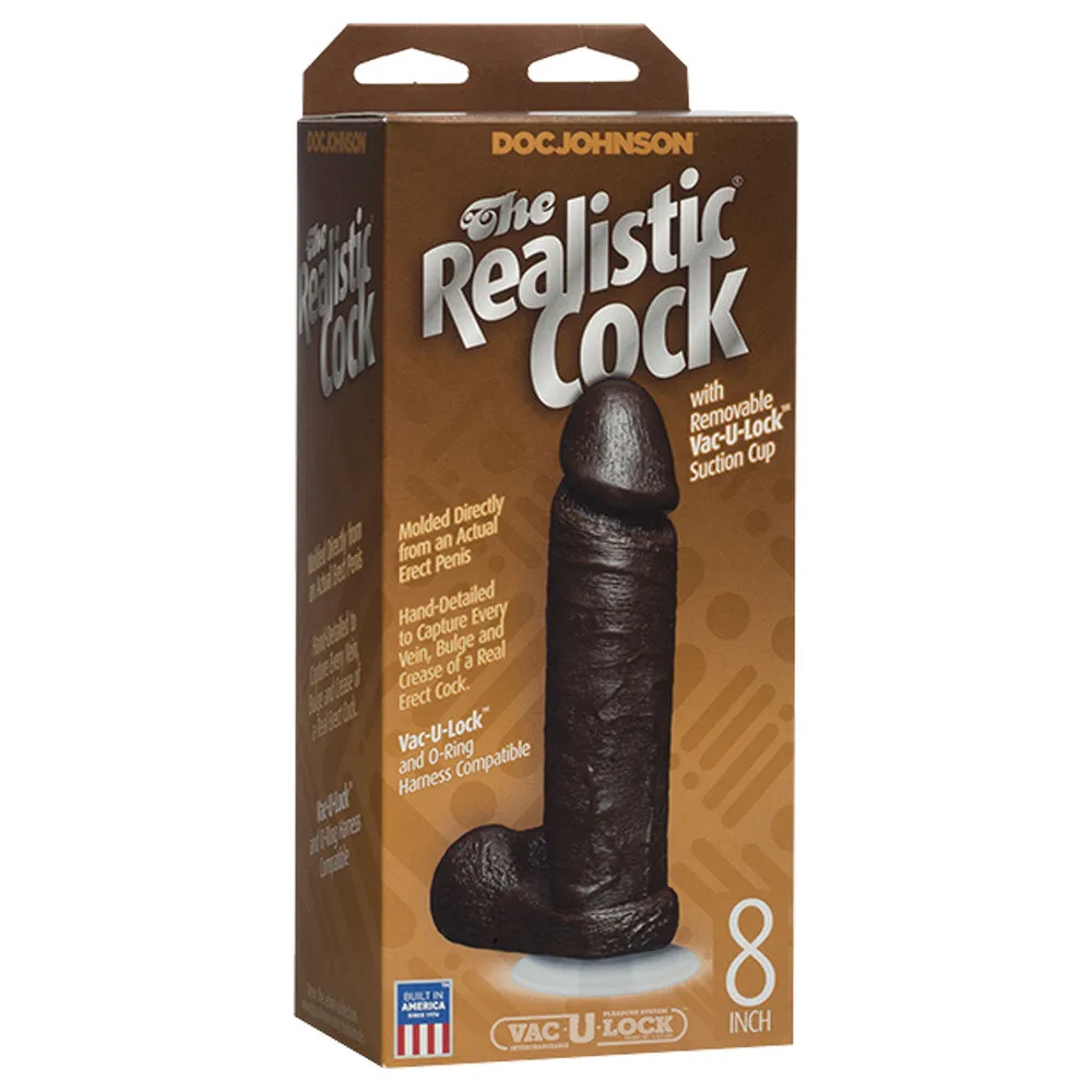 The Realistic Cock 8 Inch Firmskyn Lifelike Dildo Black