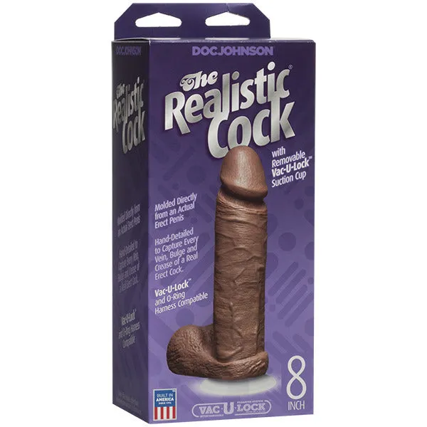 The Realistic Cock 8 Inch Firmskyn Lifelike Dildo Flesh Brown