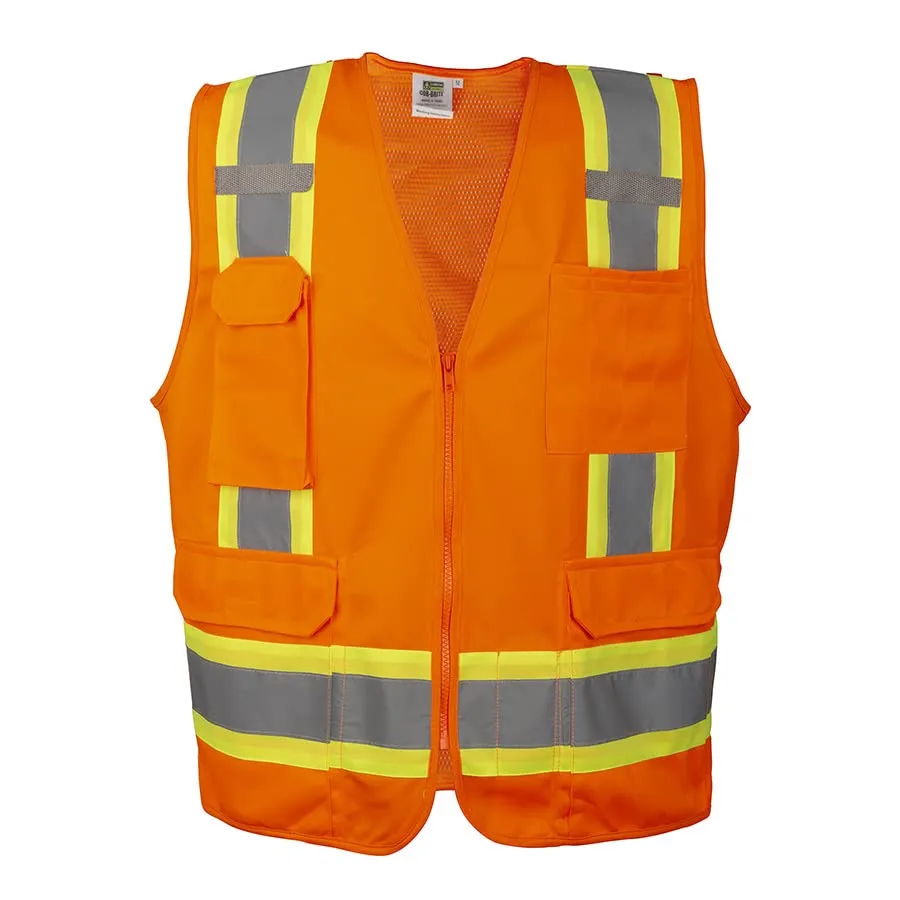 Type R, Class 2 High-Visibility Surveyor's Safety Vest with Contrasting Tape