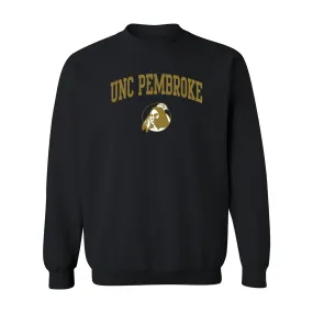 UNC Pembroke Braves Arch Logo Crewneck Sweatshirt - Black