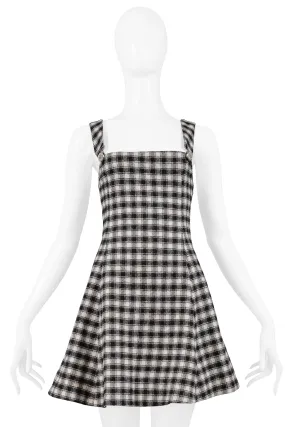 VERSUS BLACK & WHITE CHECK OVERALL DRESS