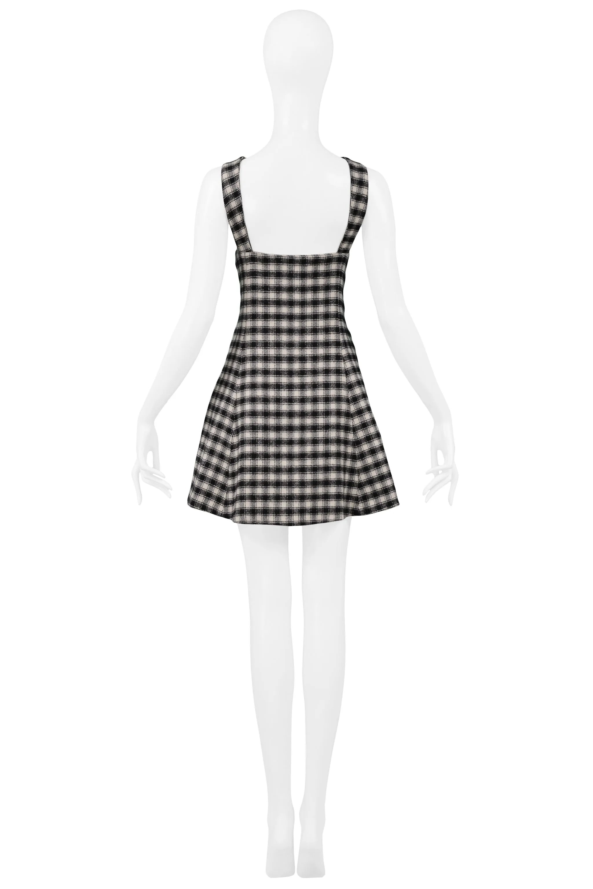 VERSUS BLACK & WHITE CHECK OVERALL DRESS