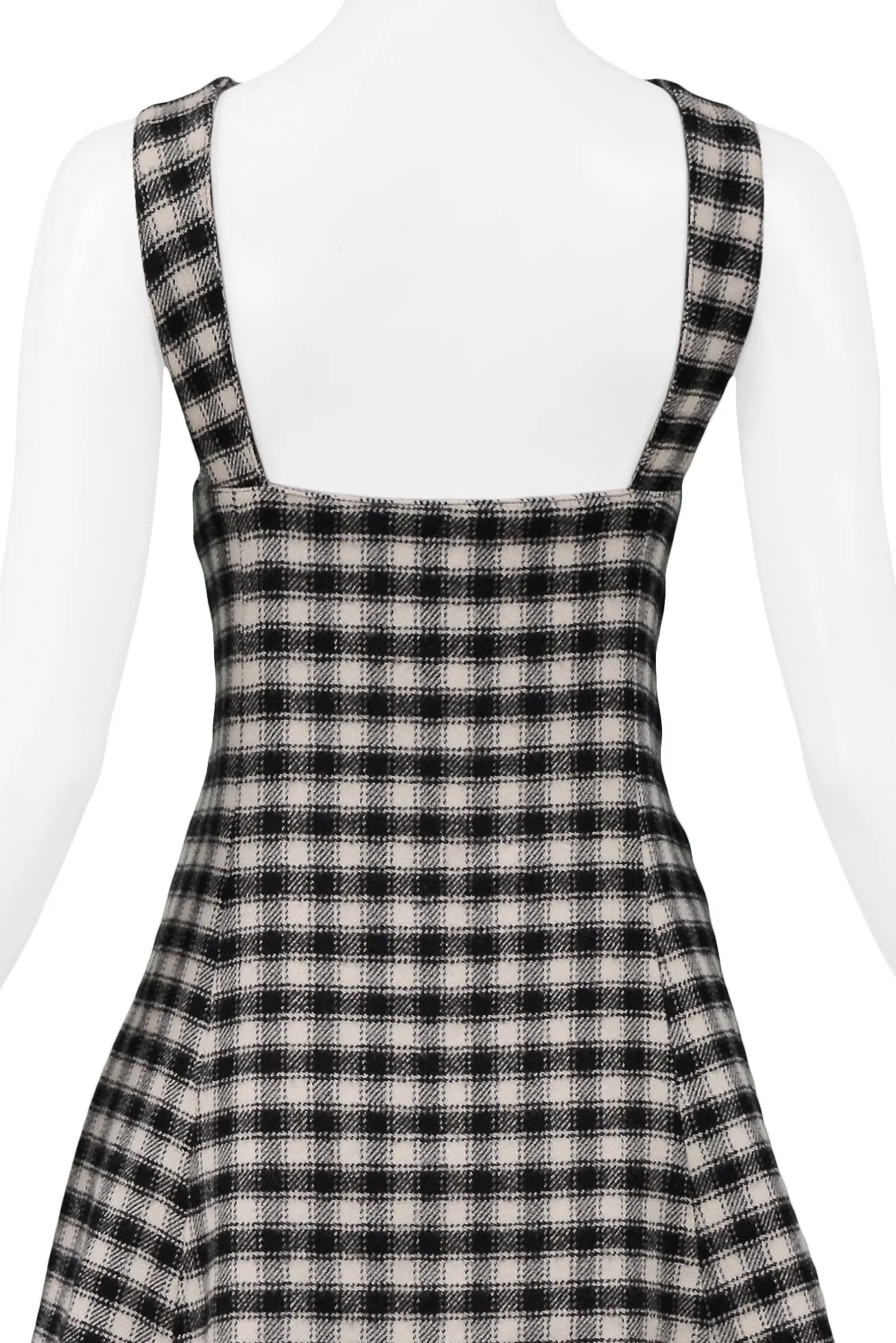 VERSUS BLACK & WHITE CHECK OVERALL DRESS