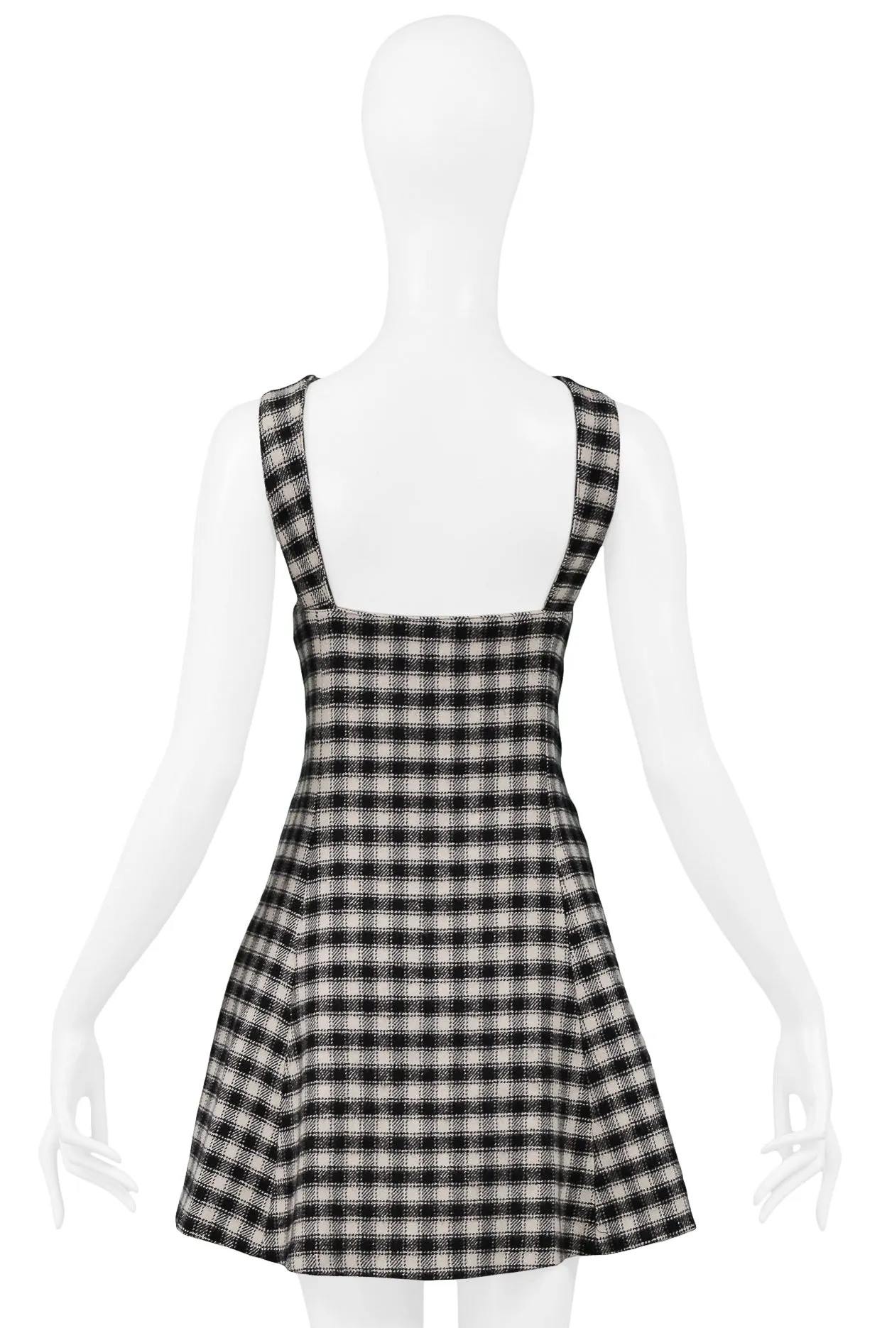 VERSUS BLACK & WHITE CHECK OVERALL DRESS