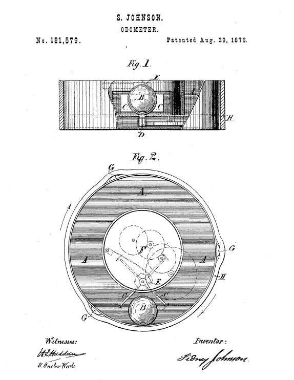 Victorian S Johnson's Patent Revolution Indicator or Odometer