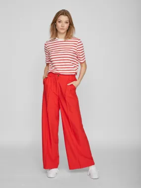 VIFINE HIGH-WAIST WIDE LEG PANTS (FLAME SCARLET)