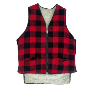 Vintage 80s 90s Plaid Sherpa Vest Jacket L