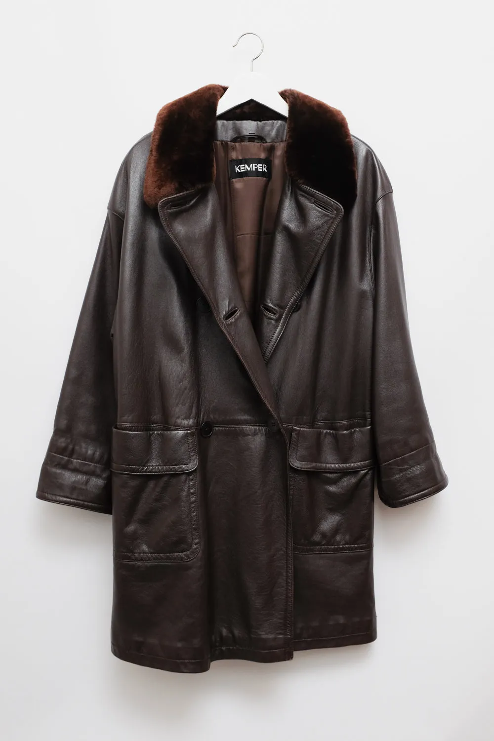 VINTAGE BROWN LEATHER COAT