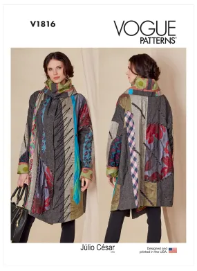 Vogue Pattern V1816  Misses' Reversible Coat