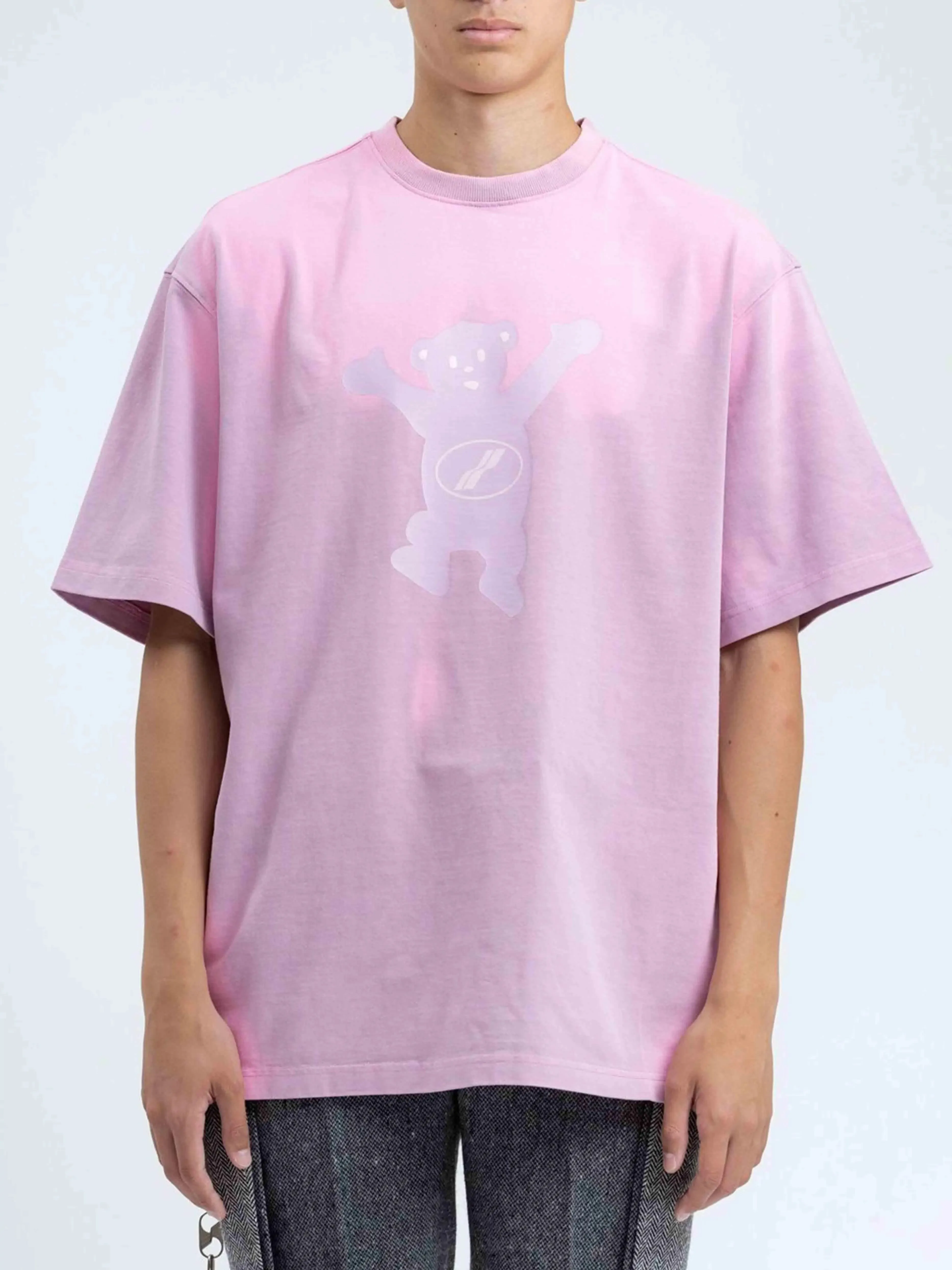 We11done Oversized Themo Teddy Bear Tee Pink