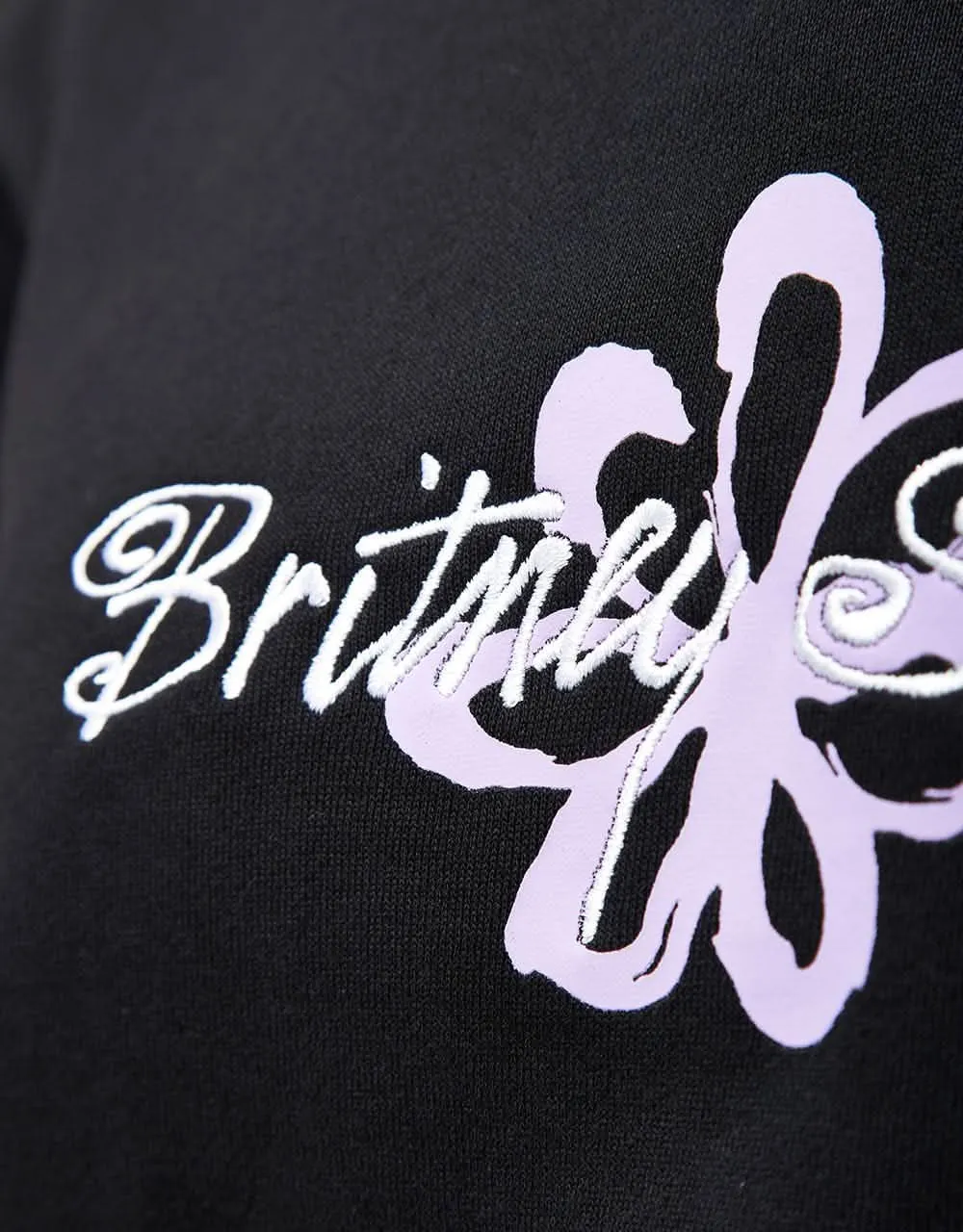 Welcome x Britney Spears Flower Pigment-Dyed Pullover Hoodie - Black