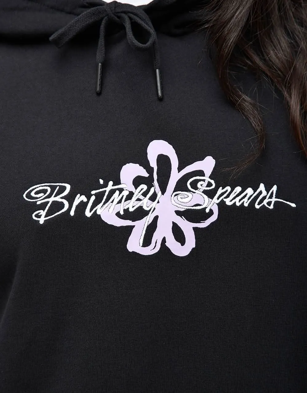 Welcome x Britney Spears Flower Pigment-Dyed Pullover Hoodie - Black