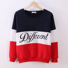 Winter newest style cotton hoodies letters Diffferent printed mix color casual sweatshirt women fleece sweatshirts