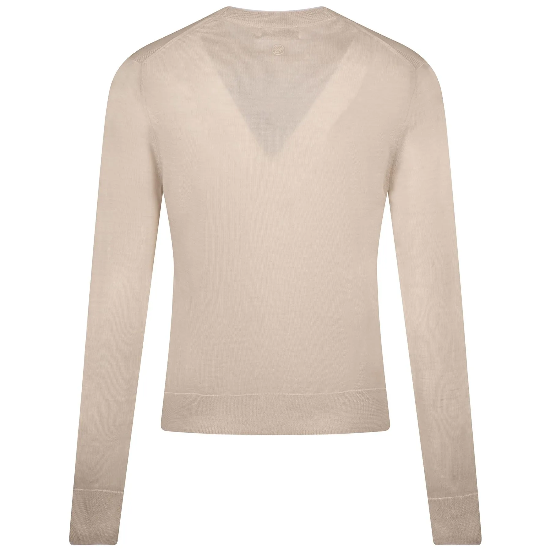 Womens Mother Golfer Merino Wool Crewneck Sweater Stone Heather - AW23