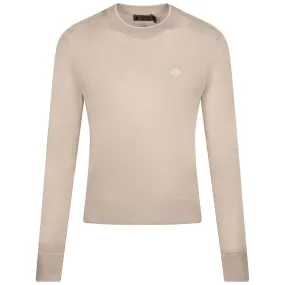 Womens Mother Golfer Merino Wool Crewneck Sweater Stone Heather - AW23