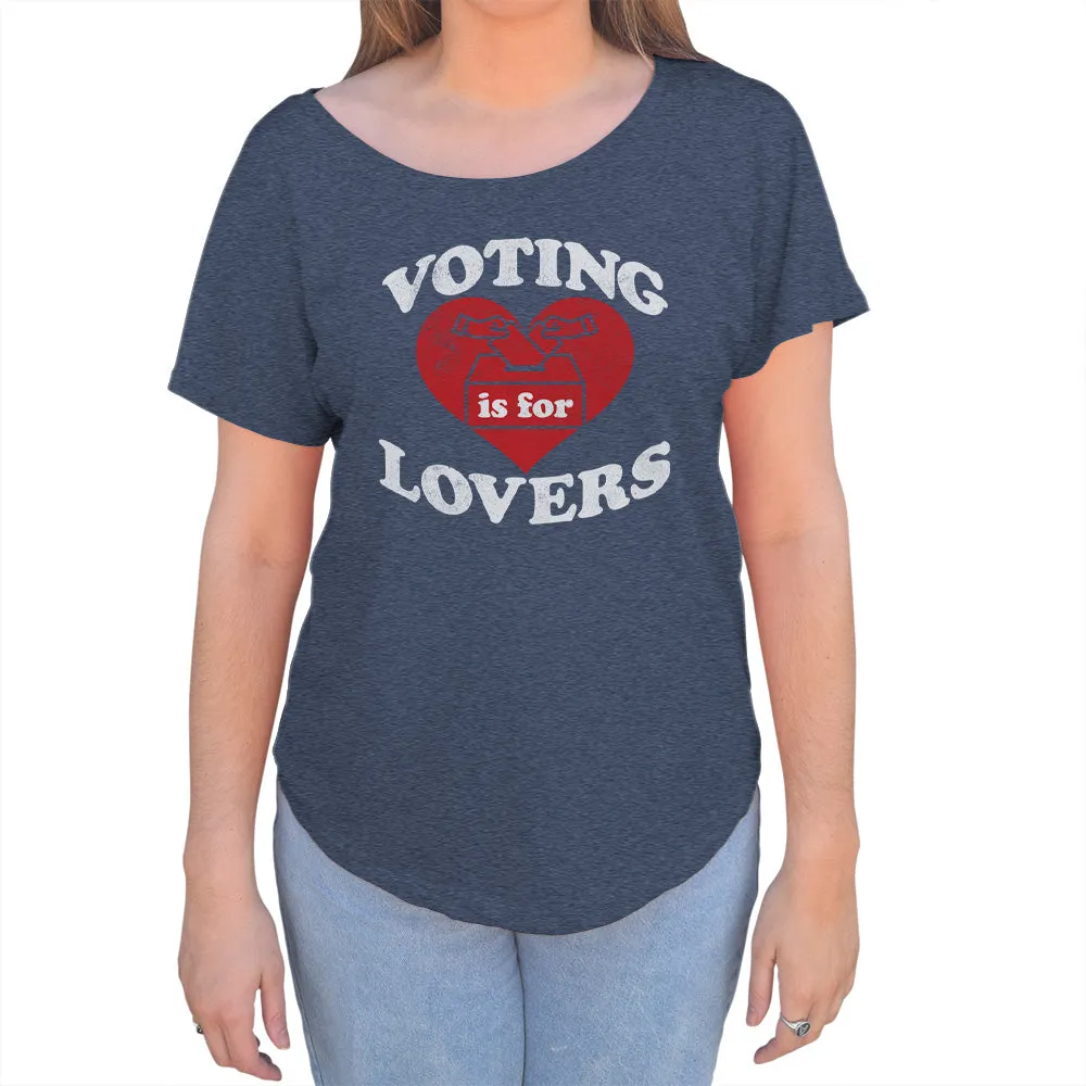 Women's Voting Is For Lovers Scoop Neck T-Shirt