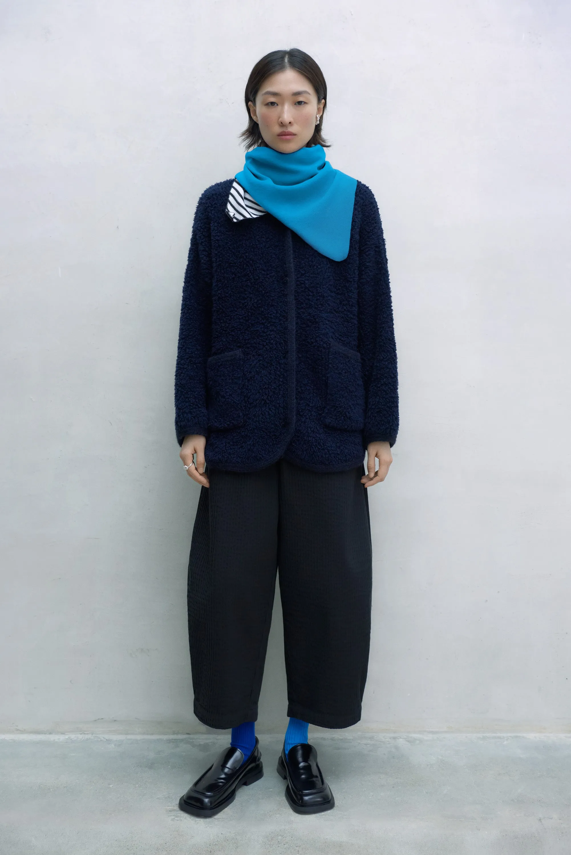 Wool Teddy Jacket, Navy