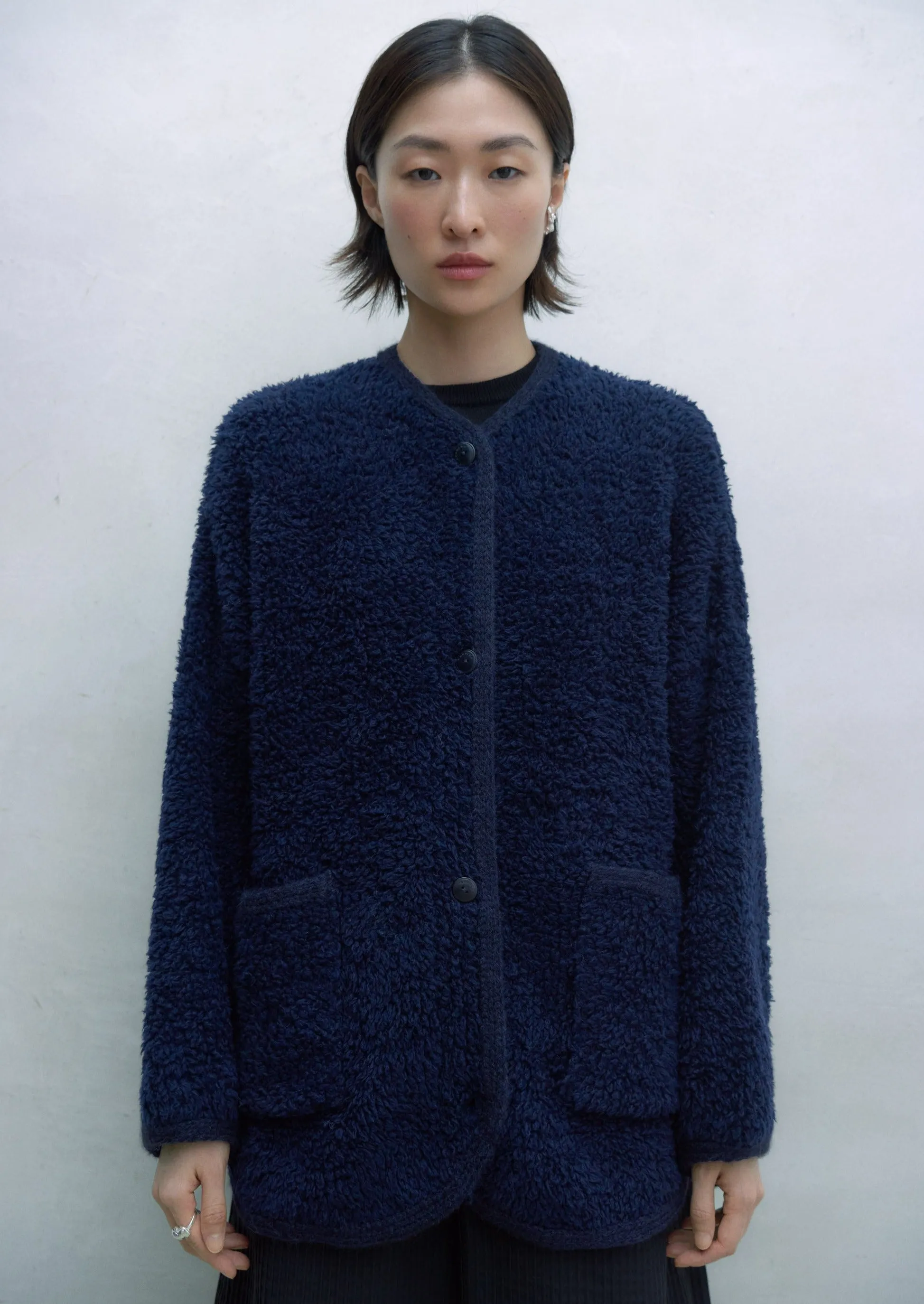 Wool Teddy Jacket, Navy