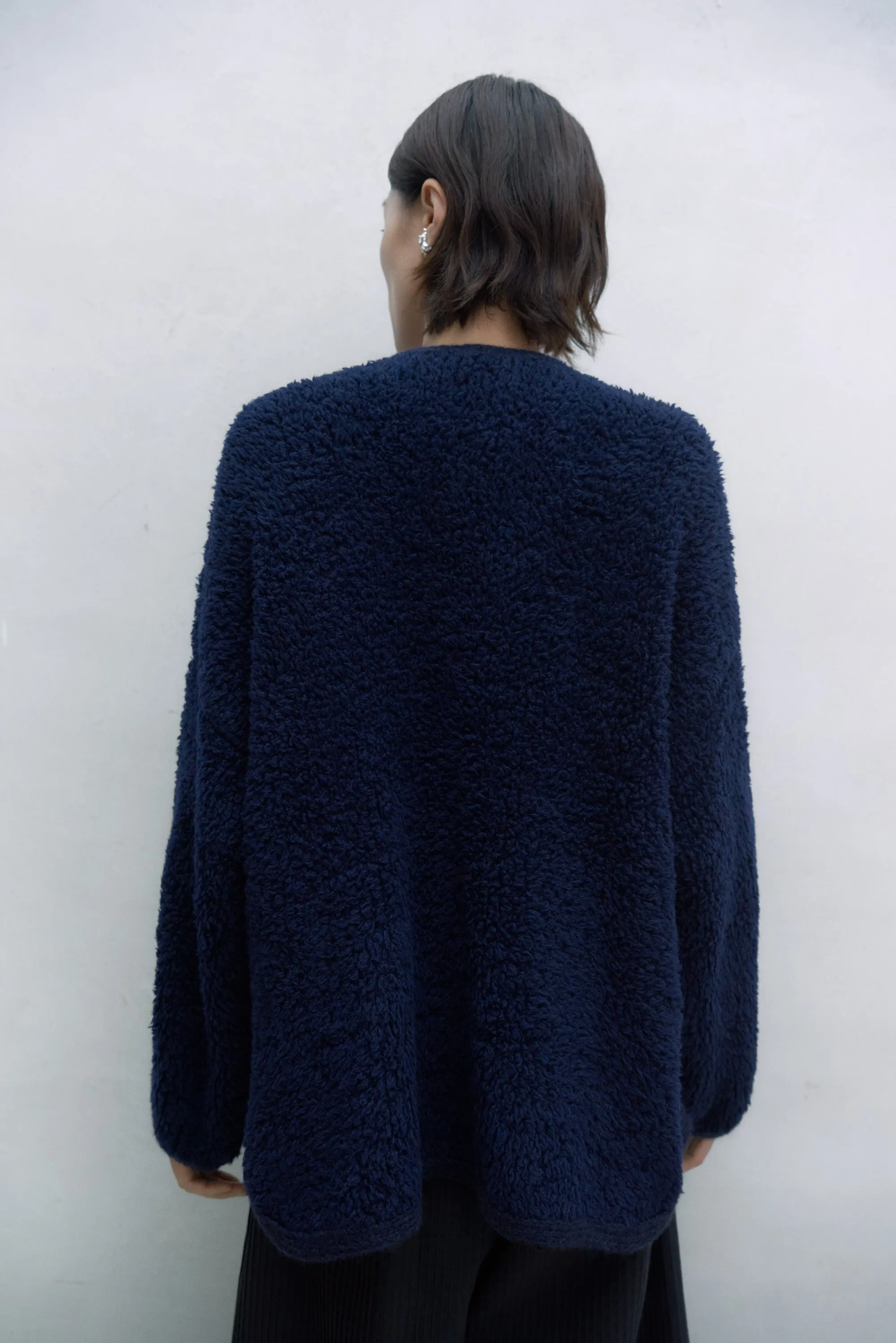 Wool Teddy Jacket, Navy