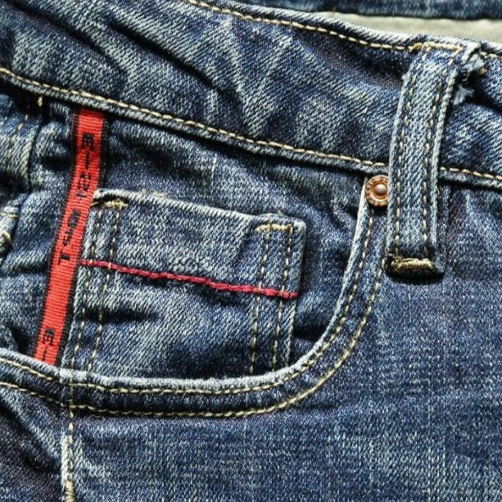 Worn-out look jeans for men